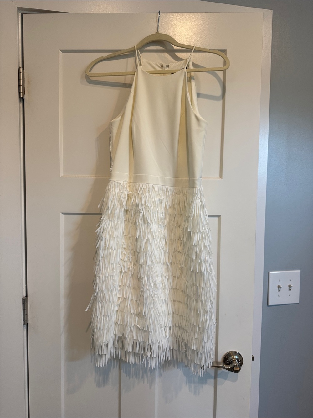 Cream Fringe Party Dress